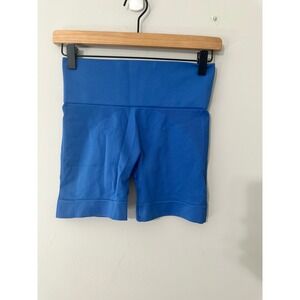 SET Sculptflex Blue Ribbed Seamless High Waist Bike Shorts Size S Sculptflex